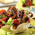 Stir-Fried Beef Salad in Tortilla Cups